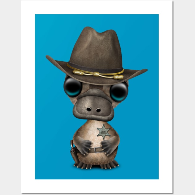 Cute Baby Platypus Sheriff Wall Art by jeffbartels